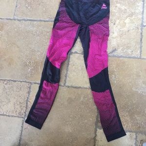 Pink and black ODLO leggings